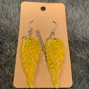 Yellow Wing Earrings